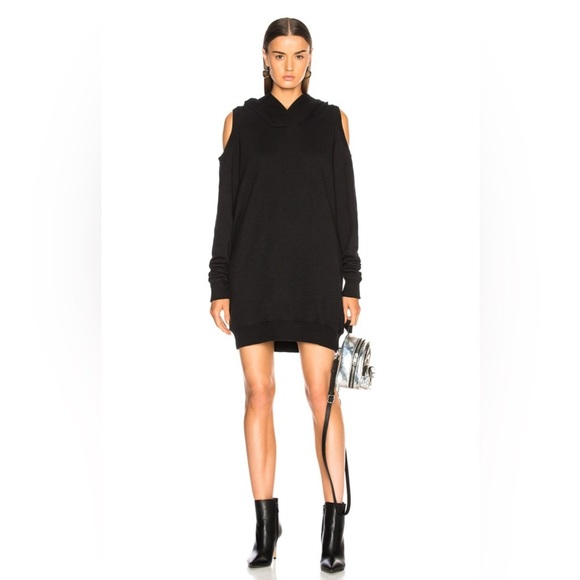 Faith Connexion Dresses & Skirts - FAITH CONNEXION Hooded Cut Out Sweatshirt Dress Sailor Hooded Sweater in Black